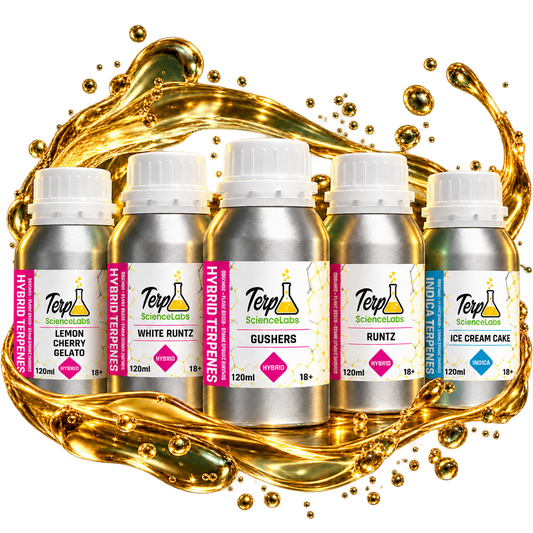 Top Strains Baller · five 120ml bottles · Lemon Cherry Gelato, White Runtz, Gushers, Runtz and Ice Cream Cake