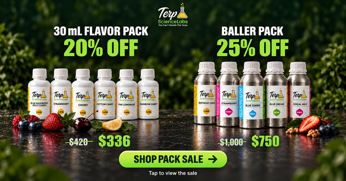 Shop the pack sale: 20% off 30 mL Flavor Packs, now $336; 25% off Baller Packs, now $750. Tap to view the sale.